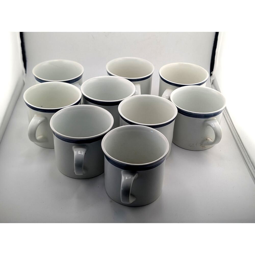 Royal Doulton Biscay Stoneware Coffee Mugs & Saucers Set 8